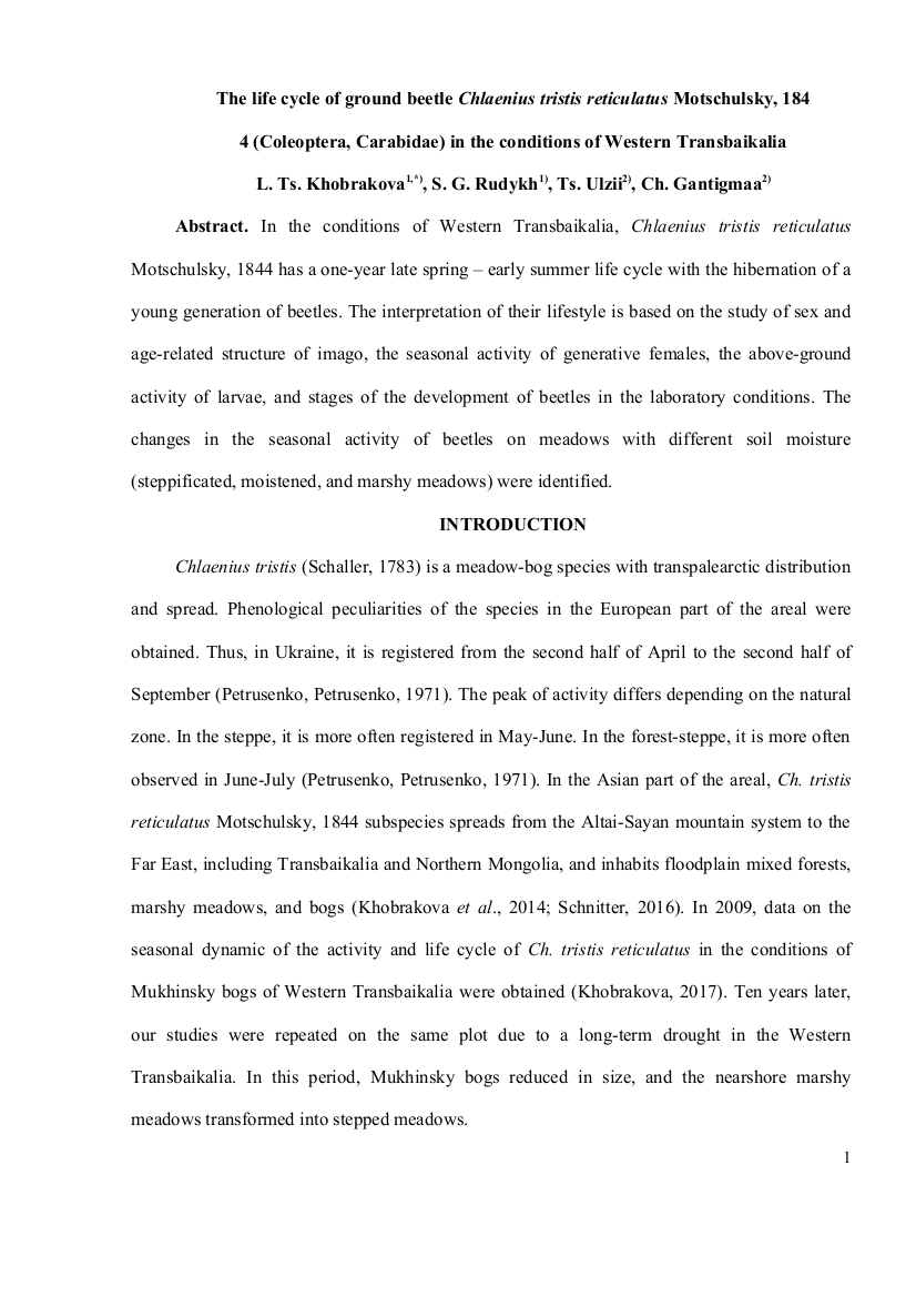 Переведенный на английском фрагмент научной статьи