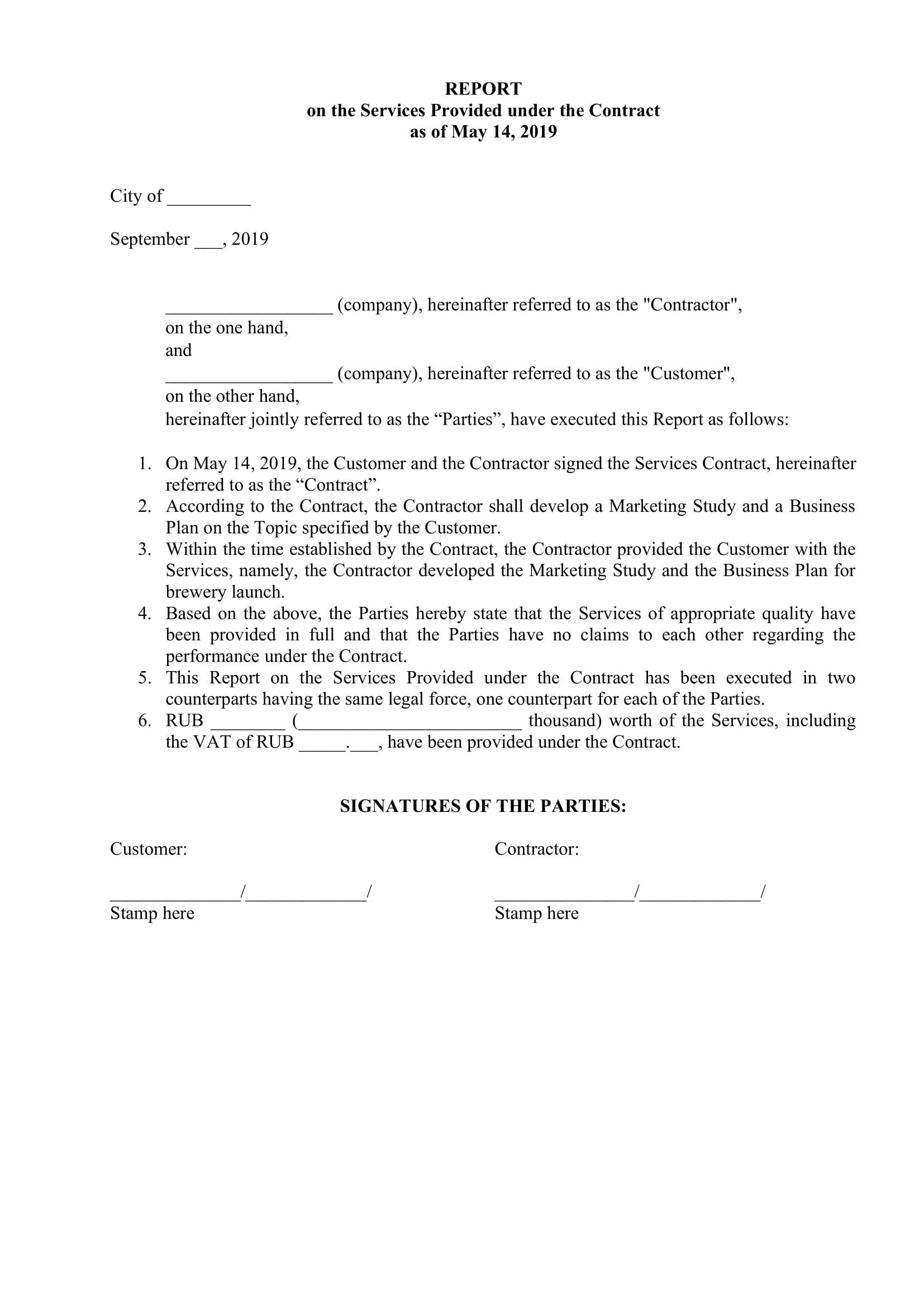 Отчет о проделанных работах на английском