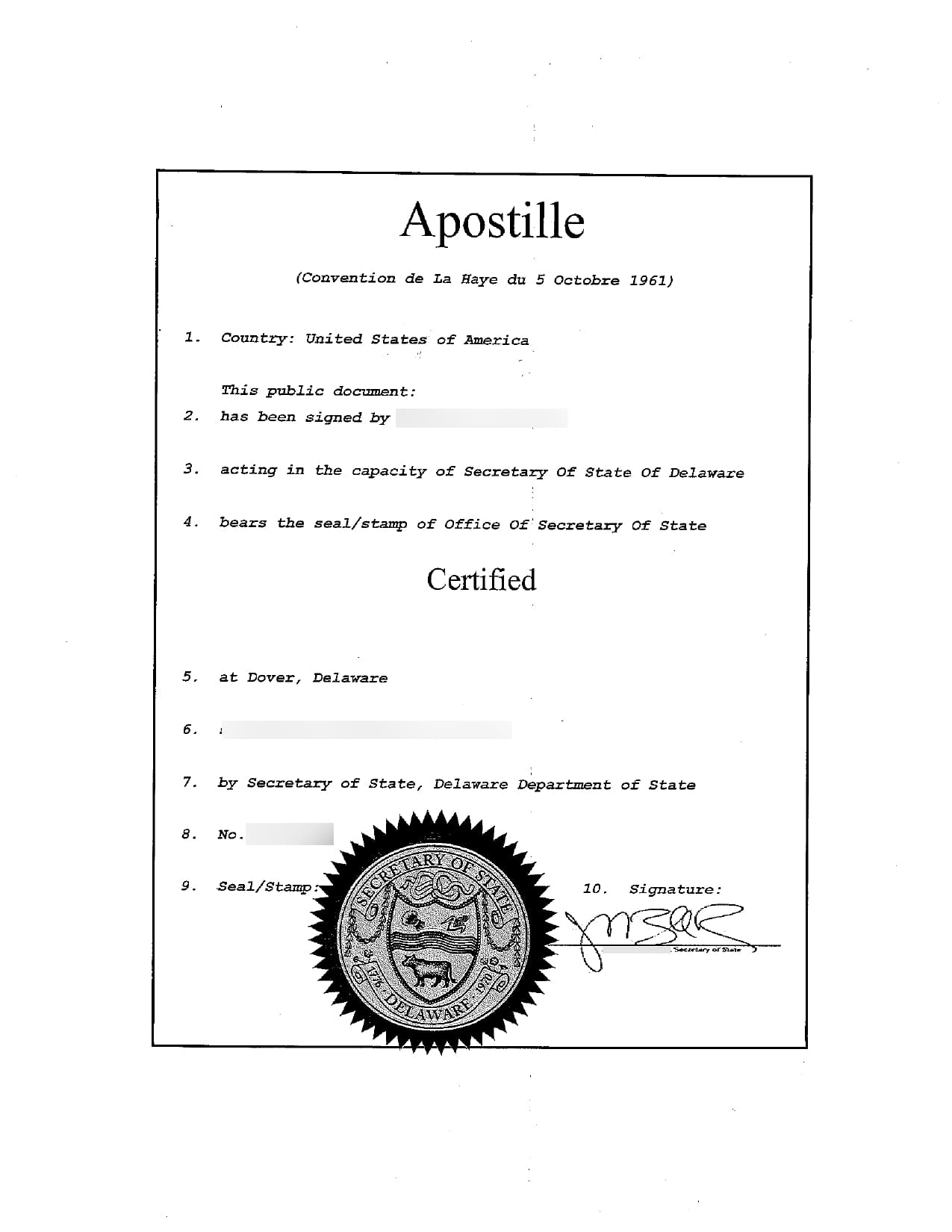 Исходник апостиля на английском