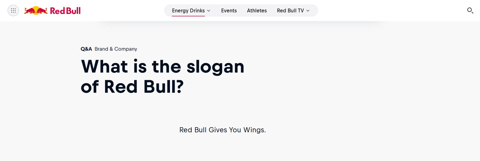 Скриншот сайта Red Bull на английском языке